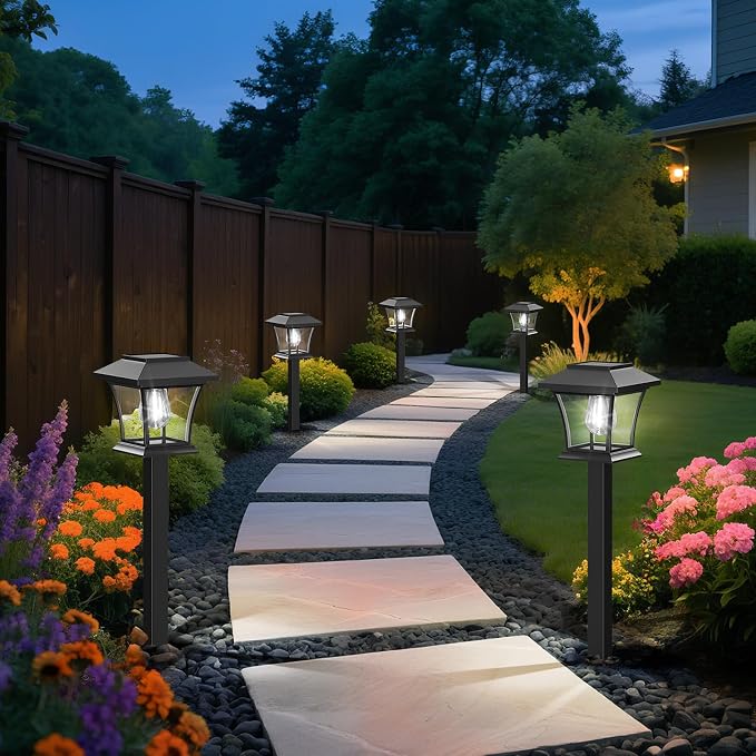 Sparkblaze 10 Pack Solar Pathway Lights Outdoor, Cold White | Ideal for Walkways, Gardens, Lawns, Driveways & Landscape Lighting, Automatic Dusk-to-Dawn Lighting
