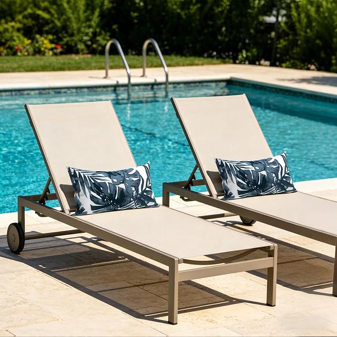 Pack of 2 Outdoor Lumbar Pillow Covers, All Weather Cushion Pillow Cases 12x20 Inch, Pillowcase for Patio Couch Decoration, Palm Blue