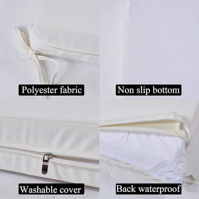 80 x 26 Inches Chaise Lounge Cushions Outdoor Replacement for Pool Side Waterpoof Patio Lounge Chair Cushions, Beige