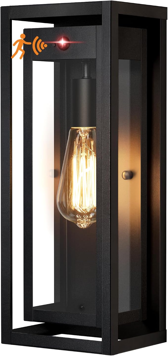 15" Large Outdoor Wall Lights, Dusk to Dawn Motion Sensor Outdoor Lights, Waterproof Anti-Rust Wall Sconces, Exterior Lighting Fixtures for Front Door, Porch, Garage, 1 Pack