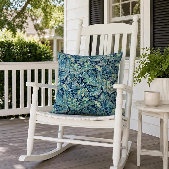 Outdoor/Indoor Decorative Throw Pillows 18×18 Inch | Pack of 2 Waterproof Decorative Throw Pillows with Inserts, Square Pillows for Bed, Couch, Sofa and Patio Furniture