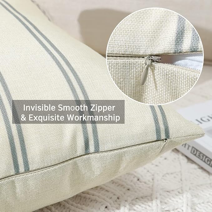 OTOSTAR Outdoor Waterproof Throw Pillow Covers Set of 4 Geometry Decorative Throw Pillow Cases 18x18 Inch Square Cushion Case Garden Pillows Shell Pillow Covers for Patio Furniture Couch Tent (Grey)