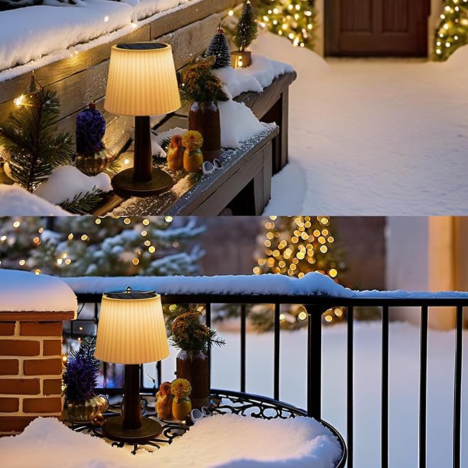 Beautyard Solar Table Lamps Outdoor Indoor - Mothers Gifts 3 Lighting Modes, 4000mAh Eye-Caring LED Waterproof Cordless Solar Desk Lamp with Pull Chain Garden Outside Patio Garden Bedroom