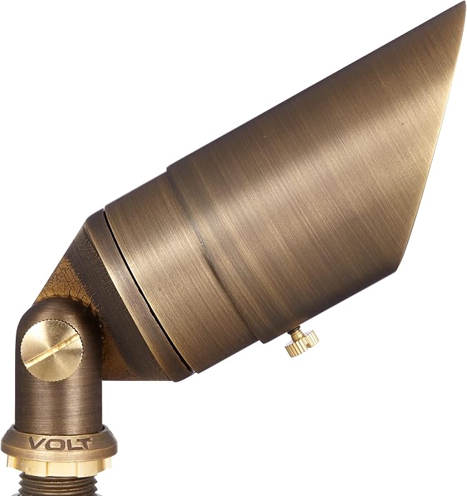 VOLT Top Dog 12V Cast Brass Outdoor Spotlight (Bronze) with 5W 2700K Warm White 400 Lumen MR16 LED Bulb for Low Voltage Landscape Lighting of Yard, Lawn, Garden, Patio, Trees & House