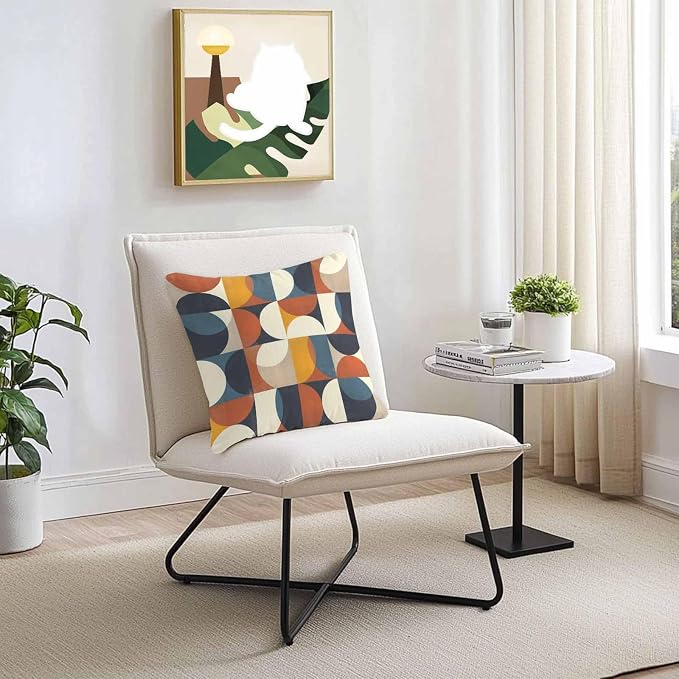 Vandarllin Outdoor Throw Pillows Covers 16x16 inch Set of 2 Waterproof Mid Century Geometric Decorative Zippered Cushion Covers for Patio Furniture, Abstract Modern Lumbar Pillowcases