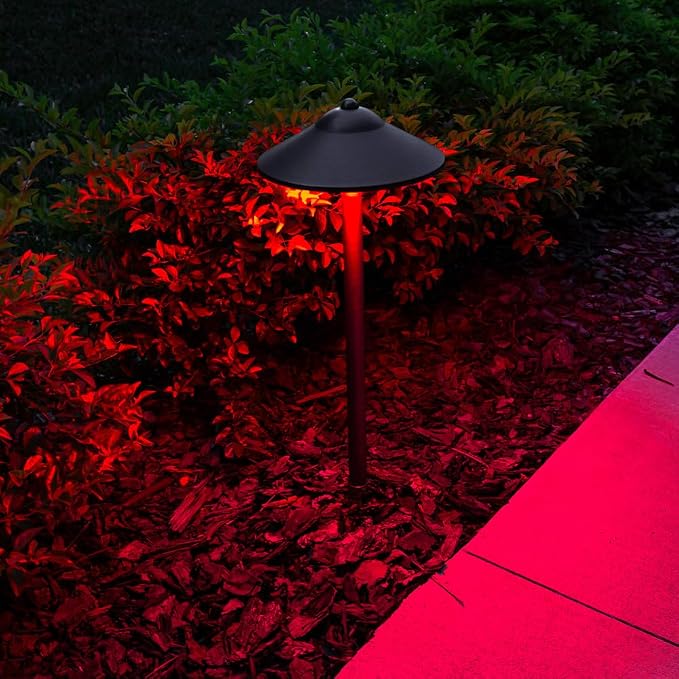 VOLT 12V Max Spread Color-Changing LED Path Light Expansion Kit (Bronze) | 4-Pack, Low Voltage, RGBCW, Up to 300 Lumens, Remote Control Included, Ideal for Yard Lawn Garden Patio Trees & House