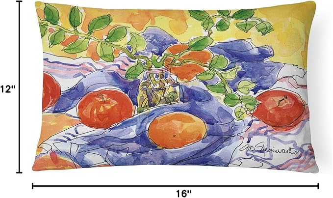 Caroline's Treasures 6047PW1216 Apples Canvas Fabric Decorative Pillow Machine Washable, Indoor Outdoor Decorative Pillow for Couch, Bed or Patio, 12HX16W
