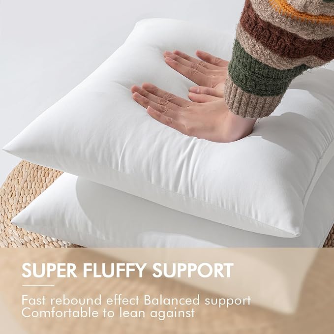 MIULEE Pack of 2 Waterproof Pillow Inserts Bundle Pack of 2 Outdoor Pillow Covers Navy Blue 16x16 Inch