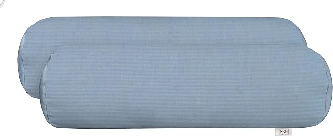 RSH Décor Sunbrella Neck Roll Bolster Pillows Set of 2 | 24” x 8” | Outdoor Throw Pillows for Patio Furniture or Poolside Chairs | Water & Fade-Resistant | Canvas Air Light Blue-Made in USA