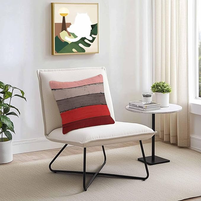 Outdoor Throw Pillow Covers 26X26 Set of 2 Waterproof Ombre Christmas Red Brown Decorative Zippered Cushion Covers for Patio Furniture, Farmhouse Retro Rustic Barn Wood Texture Lumbar Pillowcases