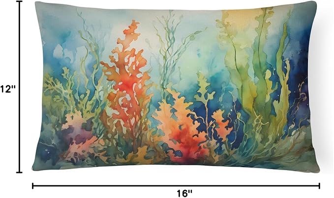 Caroline's Treasures DAC2823PW1216 Seaweed Throw Pillow Machine Washable, Indoor Outdoor Decorative Pillow for Couch, Bed or Patio, 12HX16W