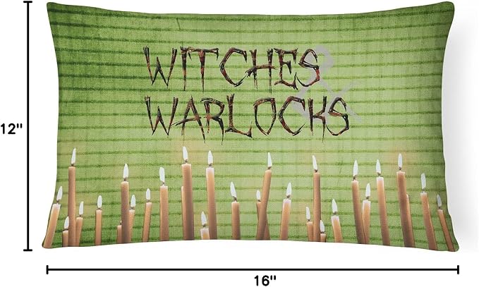 Caroline's Treasures SB3011PW1216 Witches and Warlocks Halloween Canvas Fabric Decorative Pillow 100% Machine Washable Pillow, Indoor or Outdoor Decorative Throw Pillow for Couch, Bed or Patio