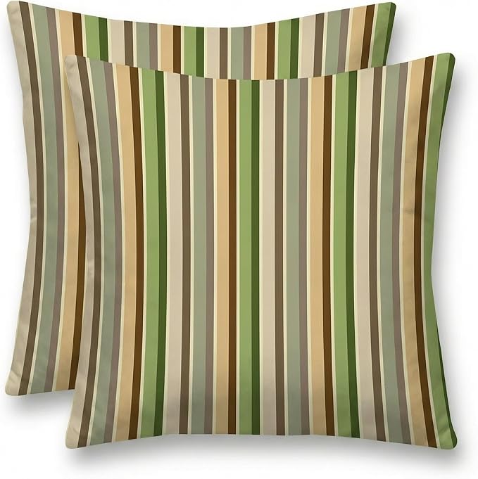 RSH DECOR: Sunbrella Square Throw Pillows Set of 2 | 17" x 17" | Water and Fade-Resistant Performance Fabric | Outdoor Pillow Covers with Down-Alternative Inserts | Made in USA (Samuel Meadows)