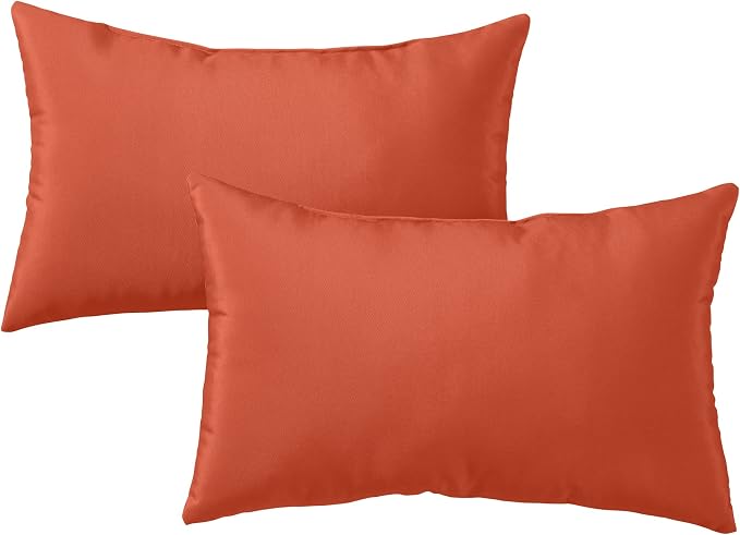 South Pine Porch Rust Outdoor 19x12-inch Rectangle Accent Pillow, Set of 2