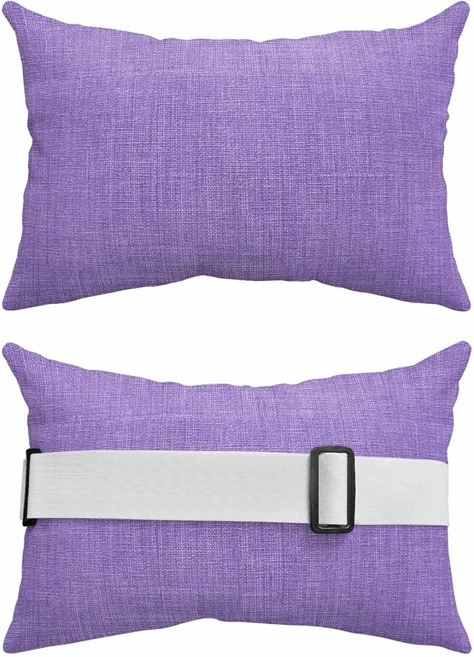 Pack of 4 Outdoor Lumbar Pillow Covers 11x16 Inch, Lavender Burlap Texture Waterproof Throw Pillow Covers Set, Farmhouse Vintage Lavender Indoor&Outdoor Decorative Cushion Cases for Patio Porch Beach