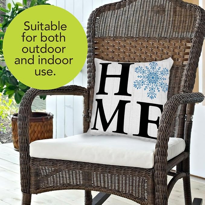 Briarwood Lane Winter Indoor/Outdoor Pillow 17x17 Snowflake Home for Winter Pillow