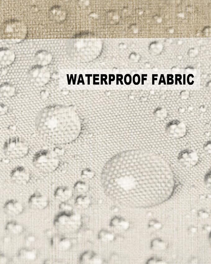 Vandarllin Outdoor Throw Pillows Covers 12X20 Set of 2 Waterproof Farmhouse Khaki Beige Decorative Zippered Lumbar Cushion Covers for Patio Furniture, Burlap Background