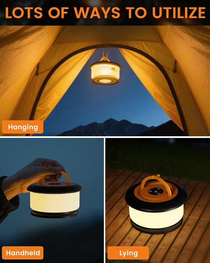 Camping String Lights, Retractable 32.8FT Rechargeable Fairy Light | Quick Storage RGB Flash Lamp Outdoor Waterproof, Portable Hanging Lantern for Outside Tent Patio Awning Garden RV Essentials