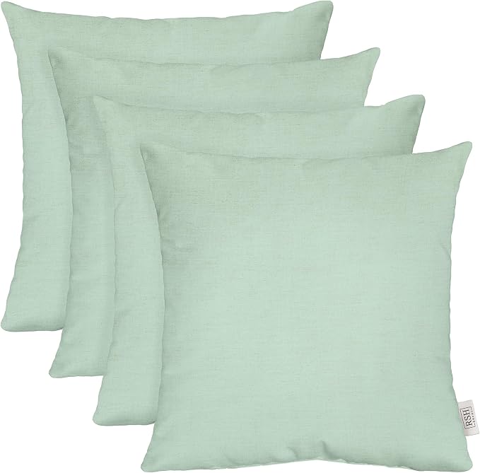 RSH DECOR: Sunbrella Square Throw Pillows Set of 4 | 20" x 20" | Water and Fade-Resistant Performance Fabric | Outdoor Pillow Covers with Down-Alternative Inserts | Canvas Spa