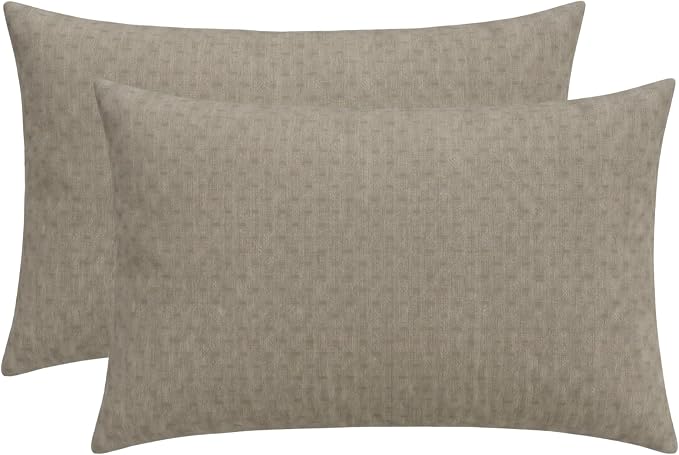 RSH DECOR: Sunbrella Lumbar Throw Pillows Set of 2 | 20" x 12" | Water and Fade-Resistant Performance Fabric | Outdoor Pillow Covers with Down-Alternative Inserts | Made in USA (Dots Nice Shale)
