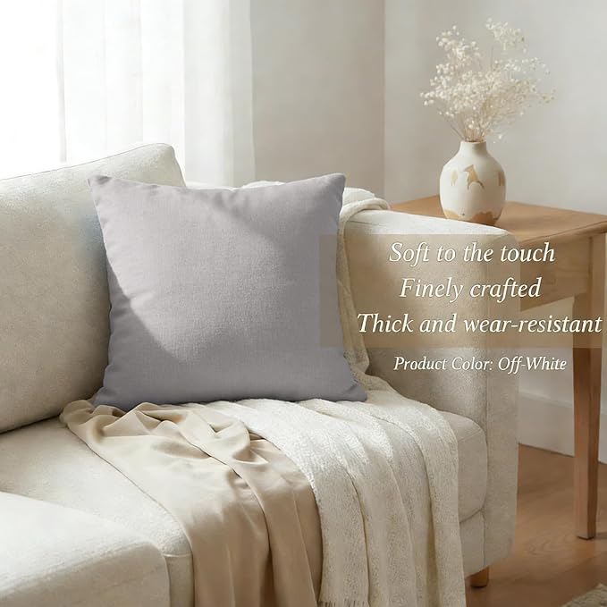 JMGBird UV-Resistant Outdoor Throw Pillows Waterproof Outdoor Pillow Cover | Water-Resistant Outdoor Pillows Set of 2, 18x18 inch Durable Pure Grey Throw Pillows with Inserts