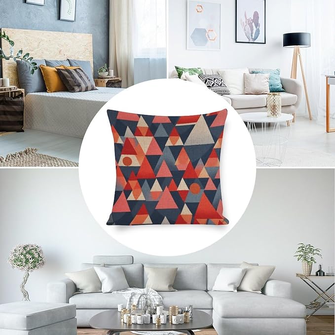 Soft Throw Pillows for Couch Colorful Fun Aesthetic Mid Century Modern Gomestry Pillowcase 20"x20" Mid Century Modern Decorations Pillow Covers Home Decoration for Sofa Couch Living Bed Room