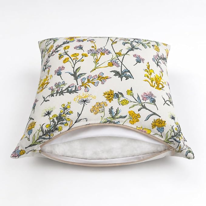 Outdoor/Indoor Decorative Throw Pillows 18×18 Inch | Pack of 2 Waterproof Decorative Throw Pillows with Inserts, Square Pillows for Bed, Couch, Sofa and Patio Furniture