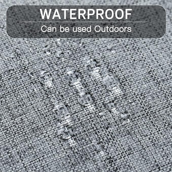 OTOSTAR Pack of 4 Outdoor Throw Pillow Covers 18 x 18 Inch Garden Decorative Waterproof Pillow Covers Square Outdoor Pillowcases Patio Cushion Case Pillows for Couch Tent Park Sofa Decor (Light Grey)