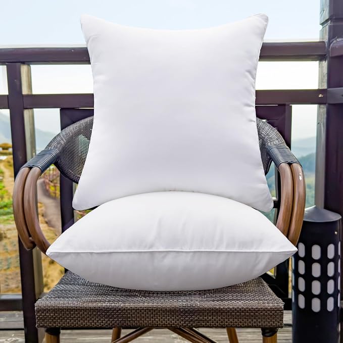 26x26 Waterproof Outdoor Pillow Inserts Set of 2 | 26x26 Oversized Pillow Inserts, Water-Resistant Outdoor Fabric, 7D Polyester Fill, Plush Support, Shape Retaining