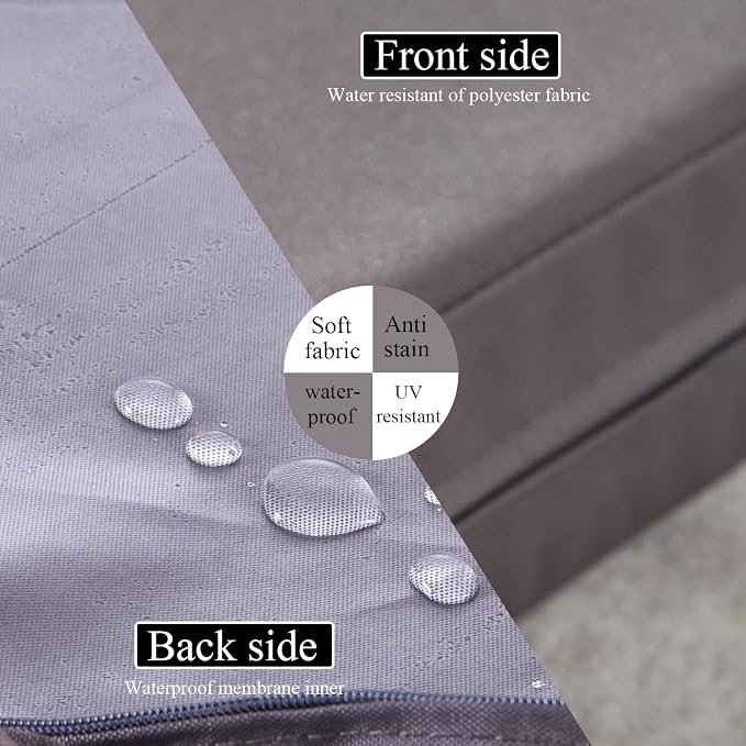 72x21 Inches Chaise Lounge Cushions Outdoor Replacement for Pool Side Waterpoof Patio Lounge Chair Cushions, Gray