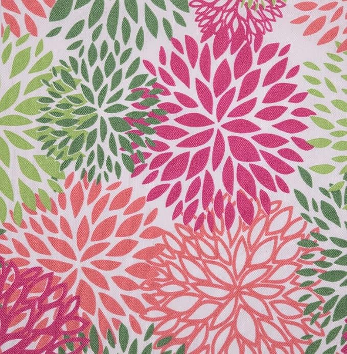 RSH DECOR 6-Pack Pillow Set | All-Weather Spun Fabric | Water & Fade-Resistant | Outdoor Throw Pillows | 20" x 12" Lumbar, 17" Square, & 20" x 6" Neck Roll | Made in USA (Floral Blooms Pink Harmony)