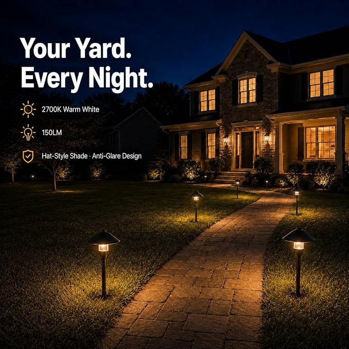 HIBOITEC 3W Low Voltage Pathway Lights 4 Packs, Bulb Replaceable Design | Aluminum Wired Path Lights 12V-24V AC/DC, Outdoor Waterproof Landscape Lighting for Yard Garden Walkway, ETL Listed