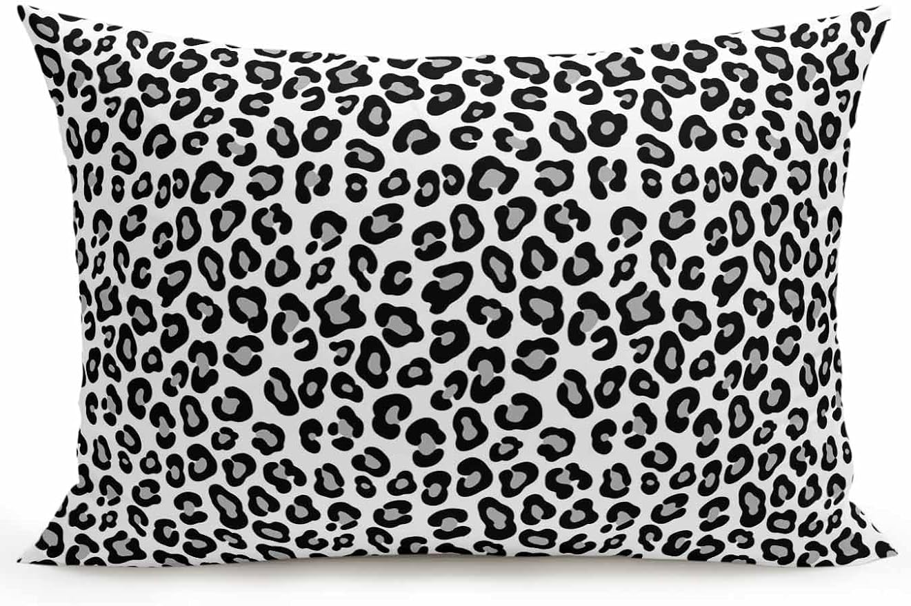 Outdoor Waterproof Throw Pillows Abstract White Black Leopard Patio Pillows,Decorative Pillow Covers with Insert,Pillow Cushion Case for Garden Couch Sofa Animal Skin Print