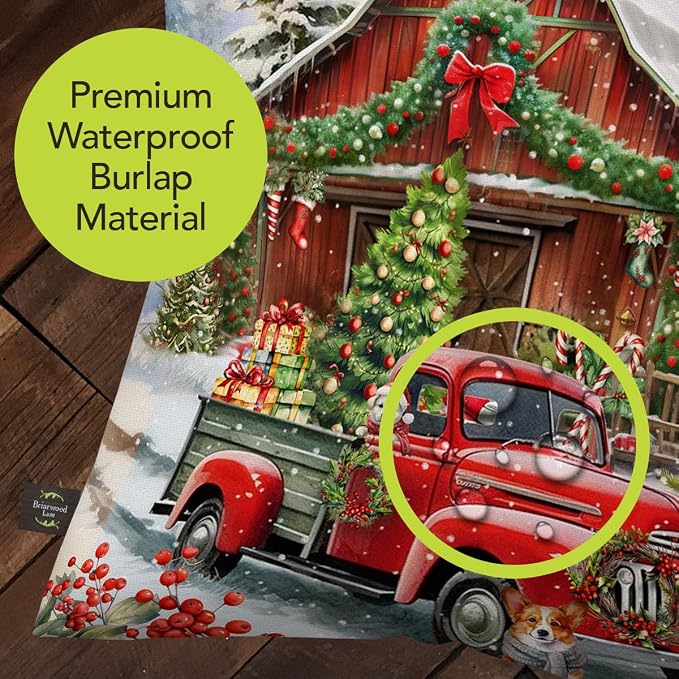 Briarwood Lane Indoor/Outdoor Pillow 17x17 Country Christmas for Christmas Pillow