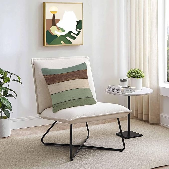 Vandarllin Outdoor Throw Pillow Covers 16X16 Set of 2 Waterproof Sage Green Brown Decorative Zippered Cushion Covers for Patio Furniture, Farmhouse Retro Rustic Barn Wood Texture Lumbar Pillowcases