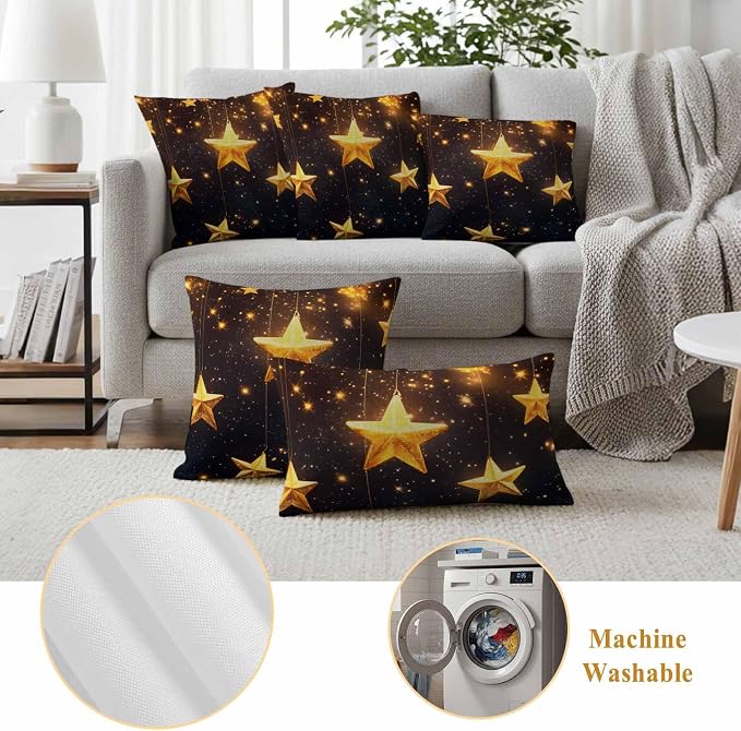Gorgeous Star Outdoor Waterproof Throw Pillow Covers Set of 2, 18"x18", Starry Sky Dream Fantasy Decorative Pillow Covers Outside Cushion Case for Patio Porch Garden