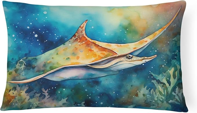 Caroline's Treasures DAC2832PW1216 Sting Ray Throw Pillow Machine Washable, Indoor Outdoor Decorative Pillow for Couch, Bed or Patio, 12HX16W