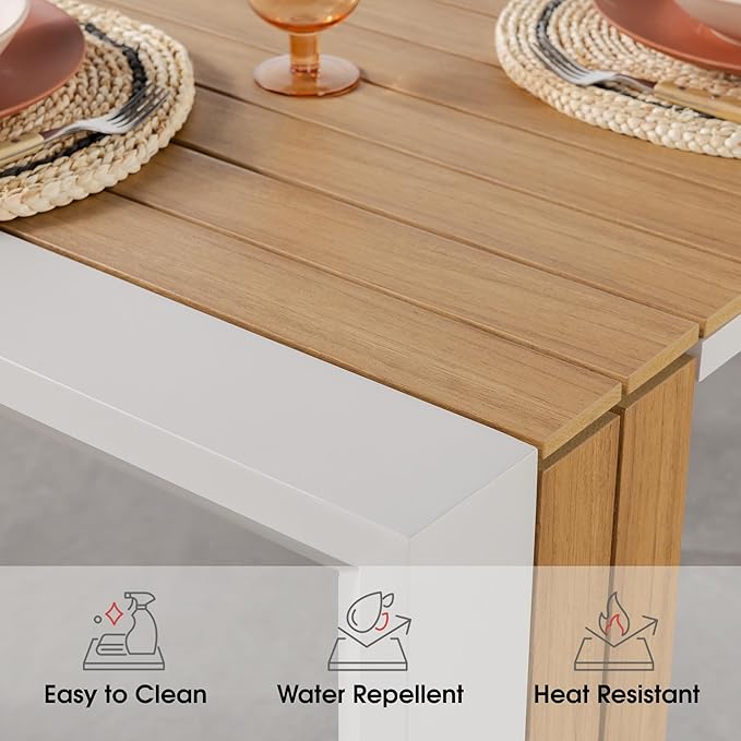 Transformer Table - Extendable Outdoor Dining Set up to 12, Expandable Patio Table, Weather-Resistant Patio Furniture, Space-Saving Sturdy Outdoor Table, Light Oak, Natural (Table Only)