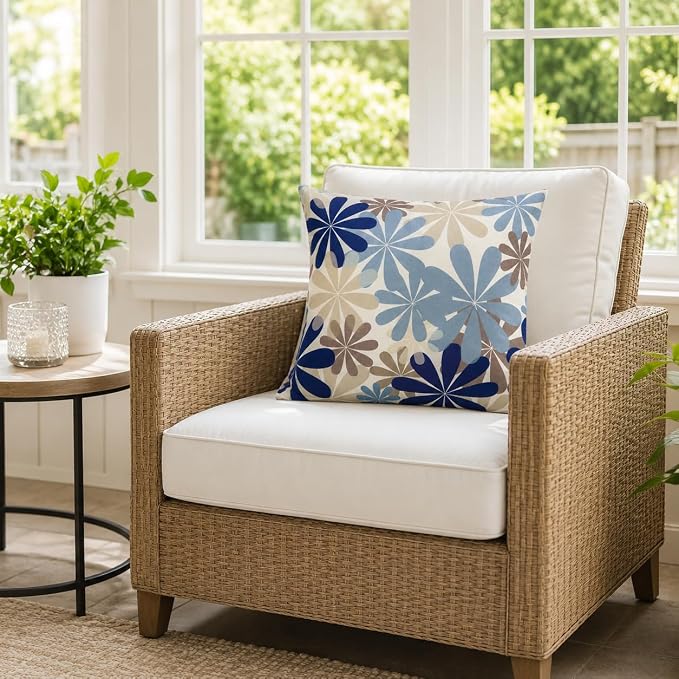 2 Pack Outdoor Throw Pillows 18x18 with Inserts, Water-Repellent | 2-pack 18x18 outdoor throw pillows with inserts, water-repellent polyester covers, hidden zippers, and indoor/outdoor style.