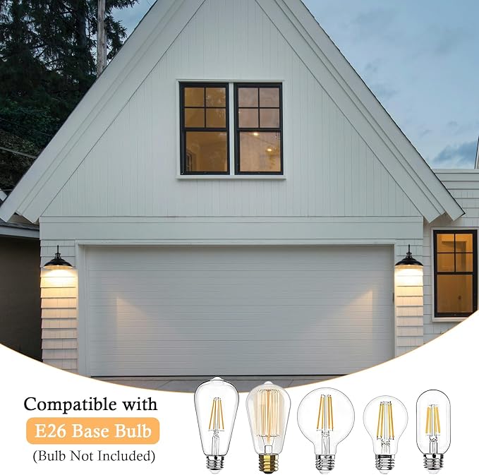 Outdoor Barn Light Fixture, 16 Inch Dome Large Wall Sconce Farmhouse Exterior Wall Mount Light for House Garage Patio Doorway
