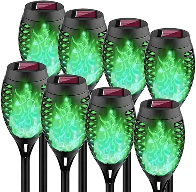 Swingers Solar Lights Outdoor, Halloween Solar Torch Lights | With Flickering Flame, Waterproof Outdoor Garden Lights for Outside Patio Pathway Yard Decorations