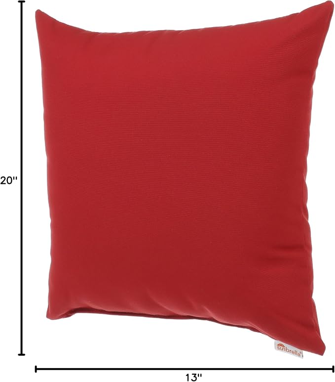 Sorra Home x Sunbrella - Indoor/Outdoor Square Pillows (Set of 2), Canvas Jockey Red