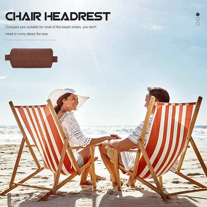 Yardwe Beach Chair Headrest Pillow Soft and Cozy Head Cushion for Folding Patio Chairs Easy to Install and Clean