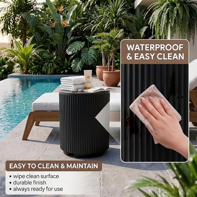 Outdoor Cooler Side Table, 2-in-1 Portable Ice Chest Side Table, Cooler Table All Weather Resistant for Patio & Parties & Picnics & Beach & BBQ