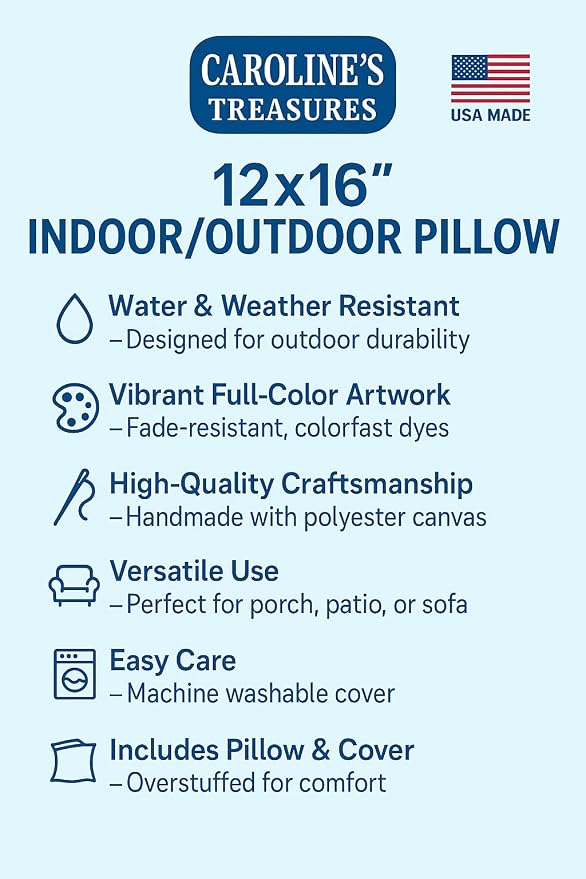 Caroline's Treasures 1020PW1216 Spices and Crawfish Canvas Fabric Decorative Pillow Machine Washable, Indoor Outdoor Decorative Pillow for Couch, Bed or Patio, 12HX16W