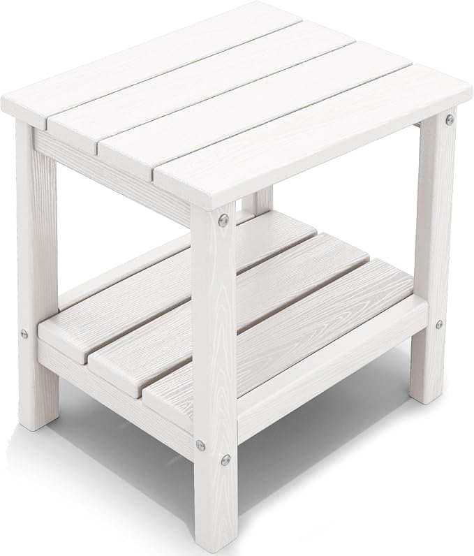 KINGYES Double Side Table, Adirondack End Table- White