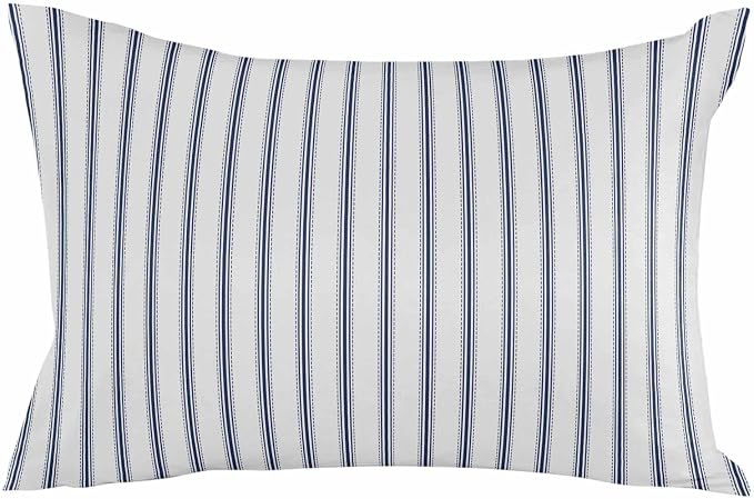 Outdoor Waterproof Throw Pillow Covers Set of 2 Blue Stripe Lumbar Pillowcases 20x12 Inches Vertical Striped Patio Decorative Pillows Cushion Case Patio Pillows for Couch Bed Chair Garden