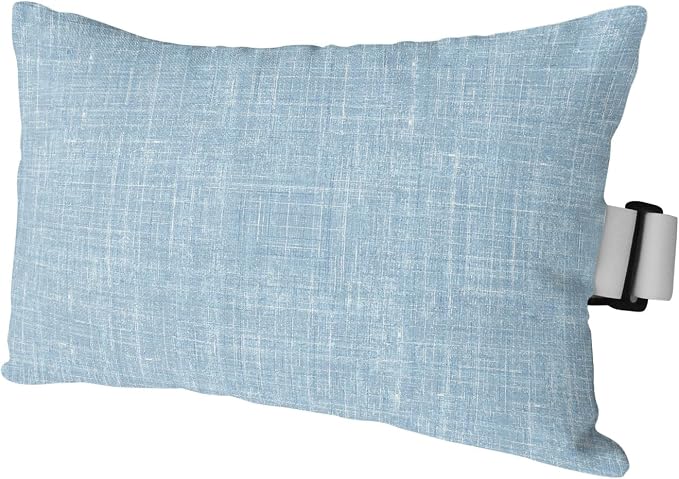 Outdoor Lumbar Pillow Set of 1, Light Blue Waterproof Beach Headrest Pillow with Inserts, Farmhouse Vintage Blue Solid Color Modern Recliner Throw Pillows for Patio Furniture, 11 x 16