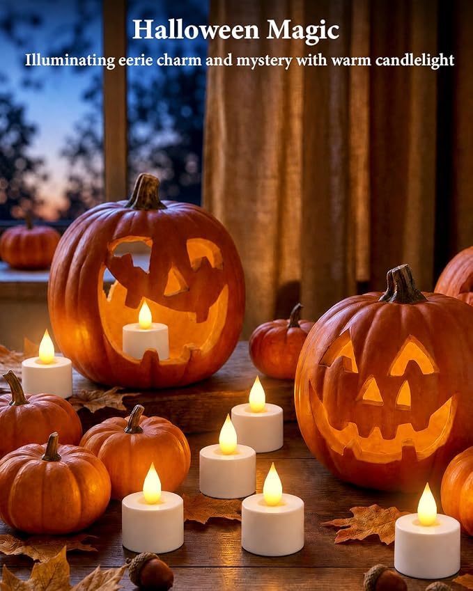 TOWPONICS 12 Packs Rechargeable Tea Lights with Remote& Charging Base | Long Lasting Flameless Candles, Ideal Decor for Home, Wedding, Christmas, Halloween, Party Ambient Lighting