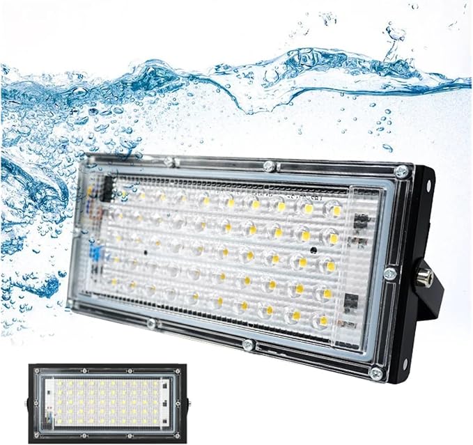 LED Flood Light Spotlight 100W 50W Outdoor Waterproof Reflector Floodlights Street Wall Lamp Garden Lighting(4pcs,Cool White_100W)